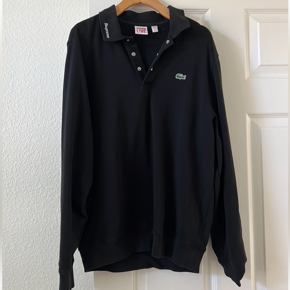 Supreme Lacoste Black Long Sleeve Polo Shirt
